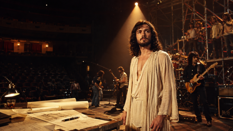 Camilo Sesto durante un ensayo teatral inspirado en Jesucristo Superstar de 1975